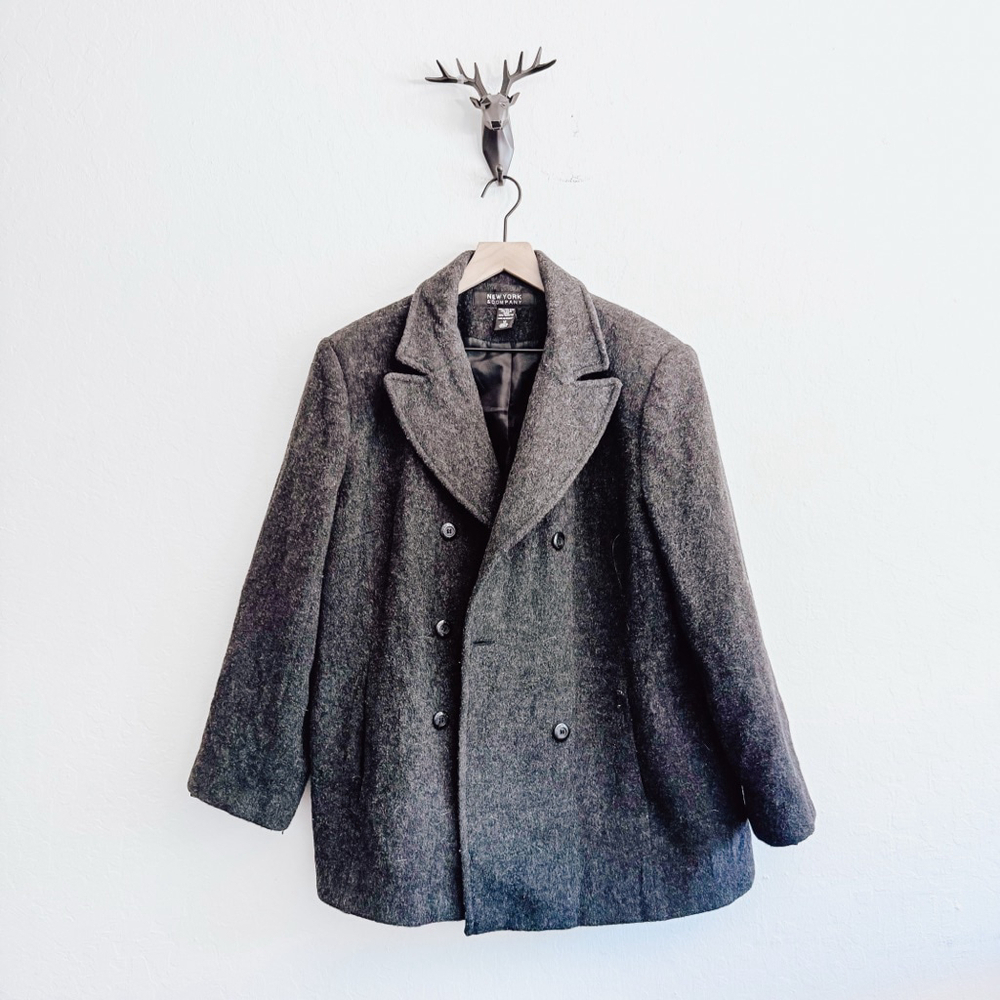 New York & Company Women's Gray Pea Coat Size 16